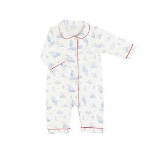 Pepa London Toile Ruffle Collar Pajama, Blue